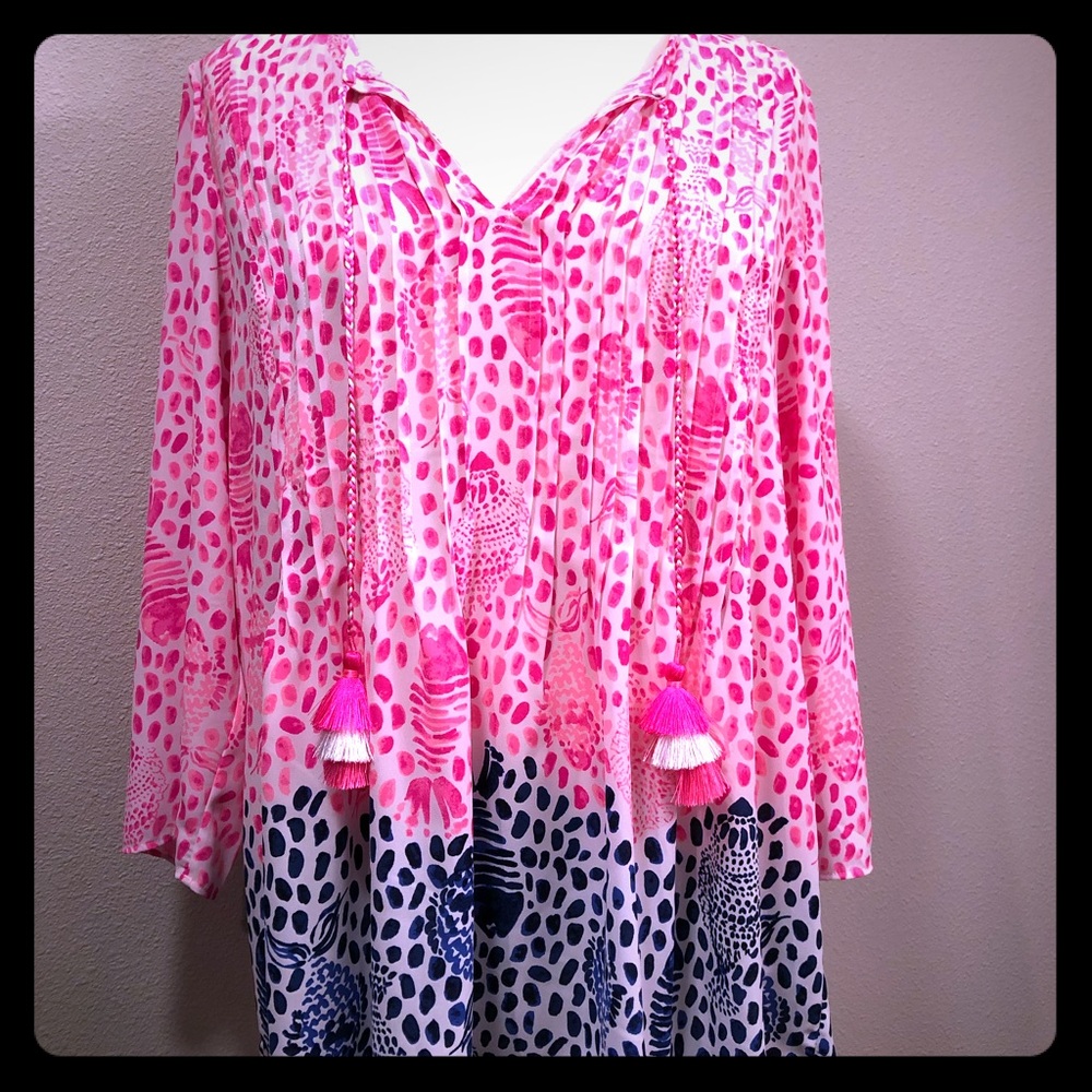 Lilly Pulitzer Blouse with Tassels Large